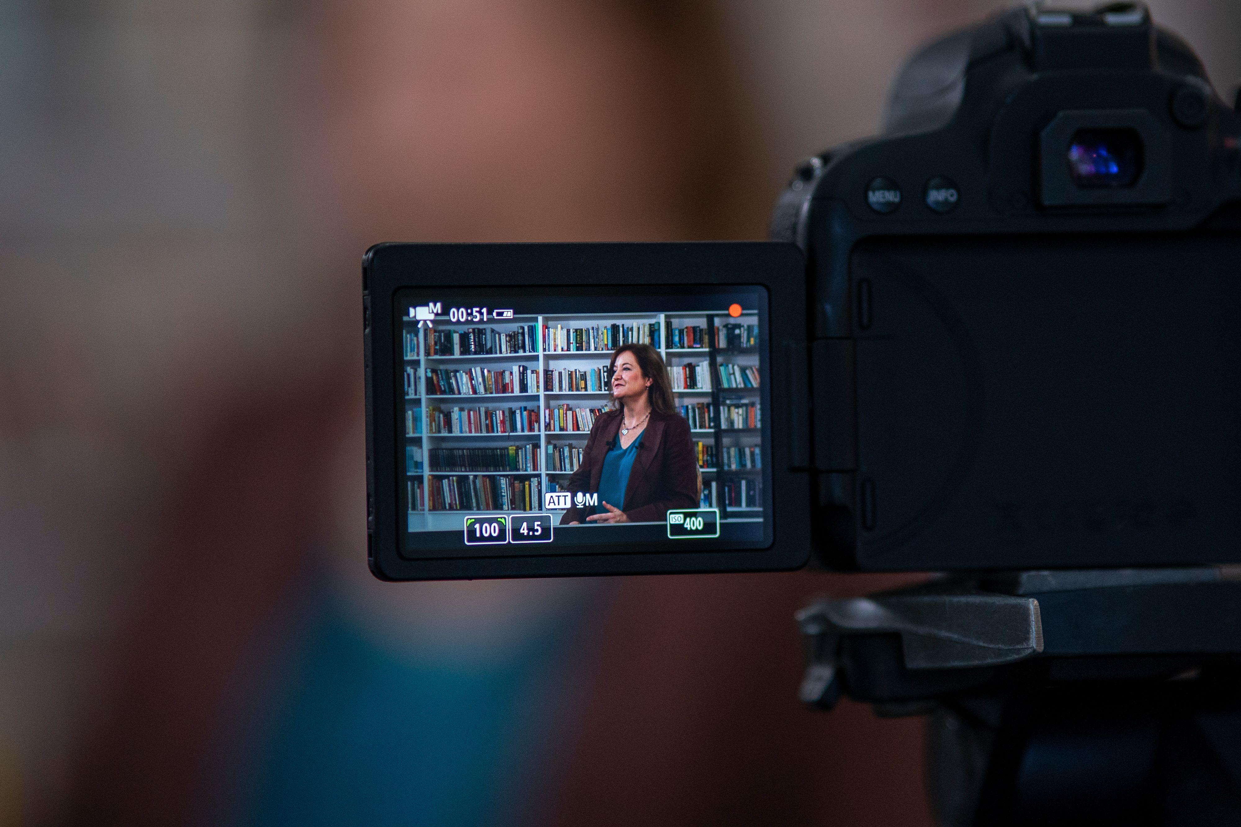 Behind the camera filming an interview for Heavy Chef