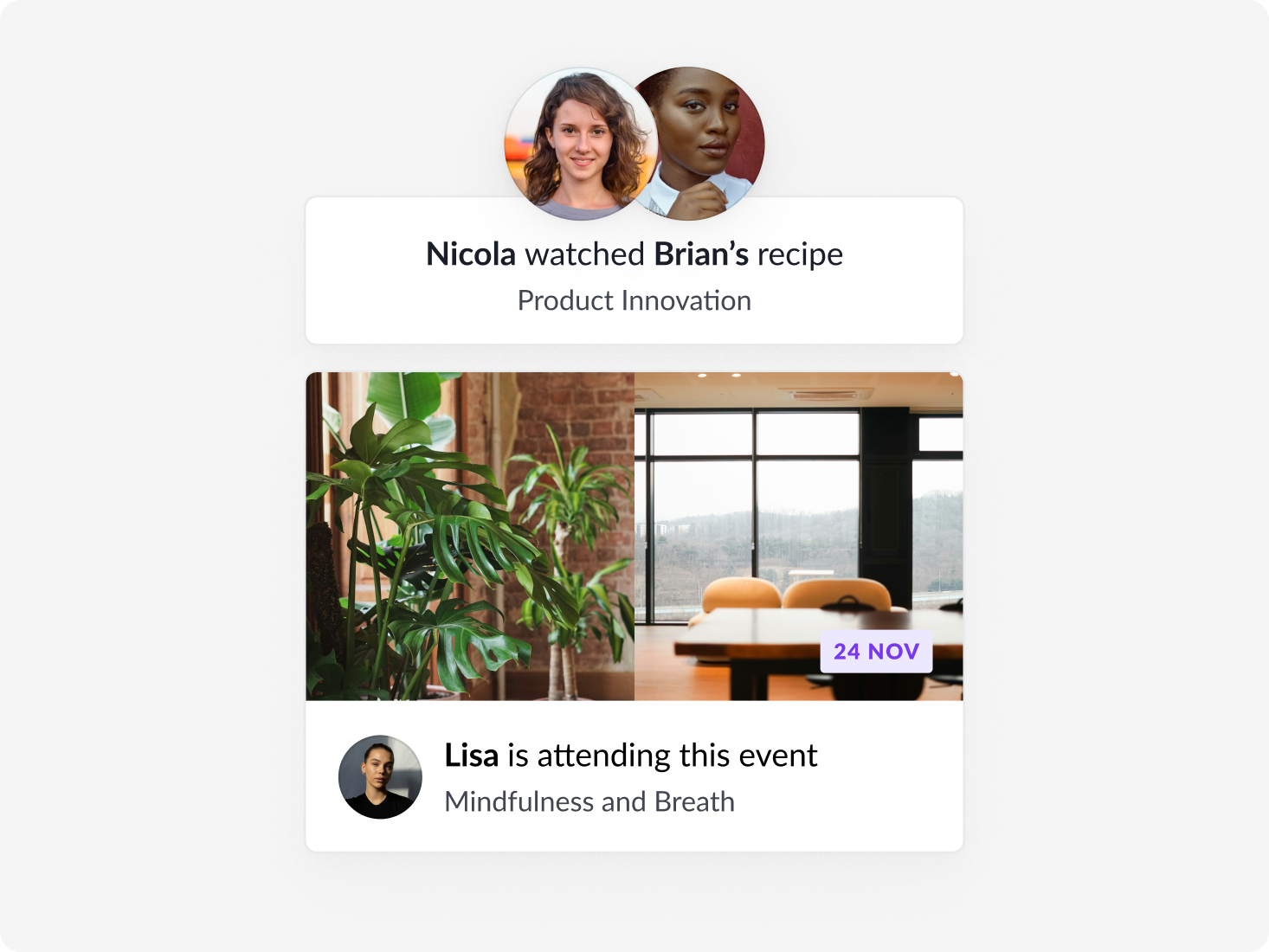 Member activity feed in the Heavy Chef app